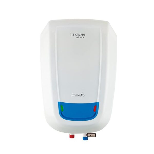Hindware Atlantic Immedio 5L Water Heater, Wall Mounting, White & Blue
