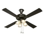 USHA Fontana Lotus 1230 mm Ceiling Fan with Decorative Lights (Black Chrome)