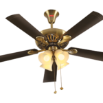 USHA Fontana Maple 1250mm Ceiling Fan with Decorative Lights (Antique Brass)