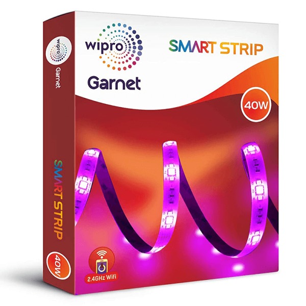 Wipro Garnet 40W Smart Wi-Fi Strip (16 Million Colors + Shades of White)
